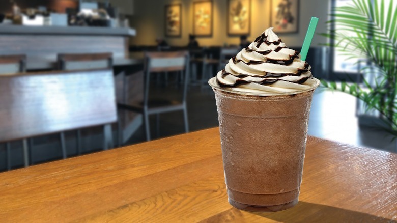 frappuccino at a coffee shop