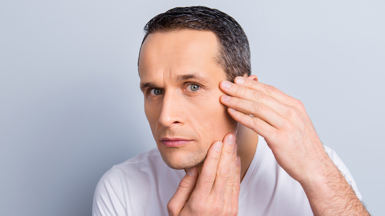 man with dry skin