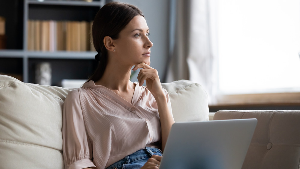 Woman spending too much time inside